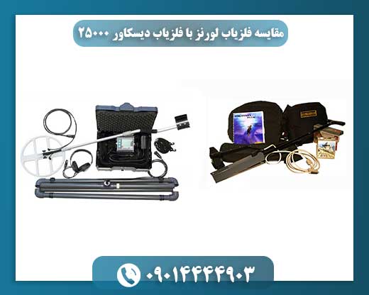 مقایسه دو فلزیاب لورنز و دیسکاور 25000 در کنار هم روی میز